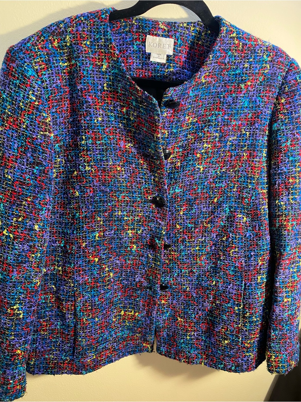 Koret Multicolor Tweed Jacket with Blue and Purple Base